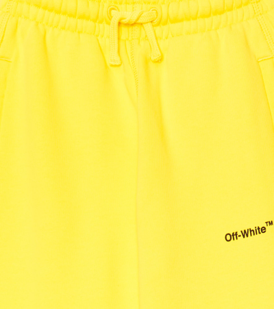 Off-white Arrows Cotton Jersey Sweatpants In Yellow Multicol