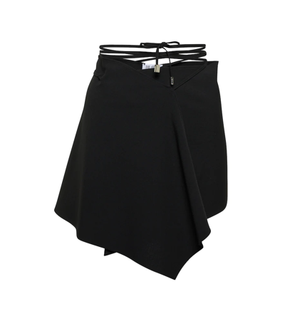 Shop Attico Asymmetric Miniskirt In Black