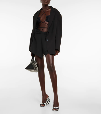 Shop Attico Asymmetric Miniskirt In Black