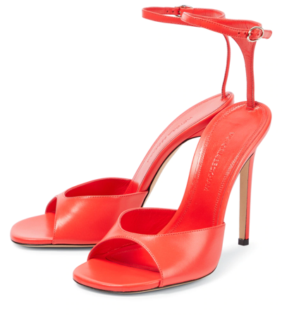 Shop Victoria Beckham Leather Sandals In Bright Orange