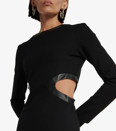 Shop Staud Dolce Cutout Jersey Midi Dress In Black