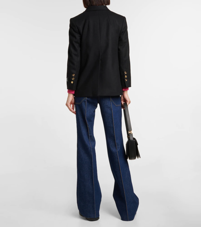Shop Patou Wool And Cashmere Blazer In Black