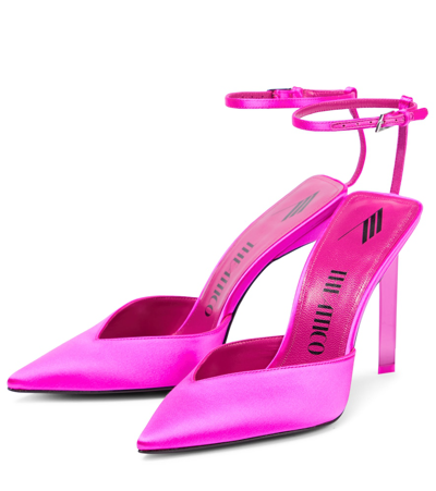 Shop Attico Perine 105 Satin Pumps In Pink