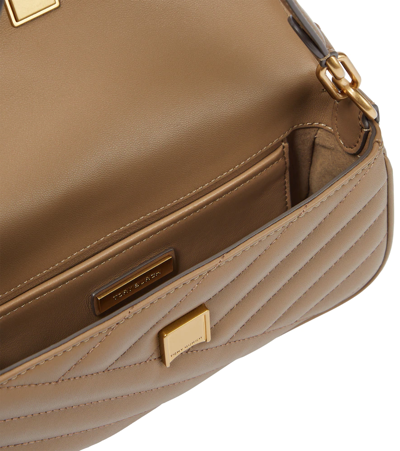Tory Burch KIRA CHEVRON SMALL FLAP SHOULDER - Handbag - sandpiper/multi-coloured  