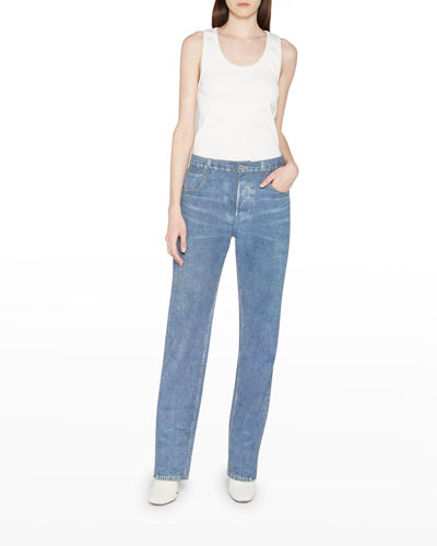 Bottega Veneta Dry Stretch Cotton Ribbed Tank Top In Chalk Wht