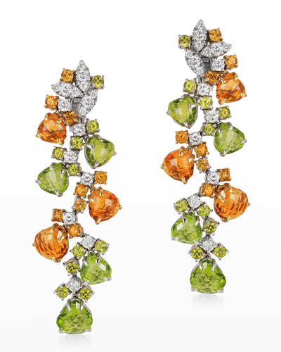 Shop Andreoli Diamond, Citrine And Peridot Earrings