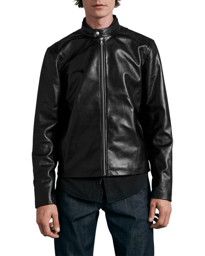 Shop Rag & Bone Men's Archive Cafe Racer Leather Jacket In Black