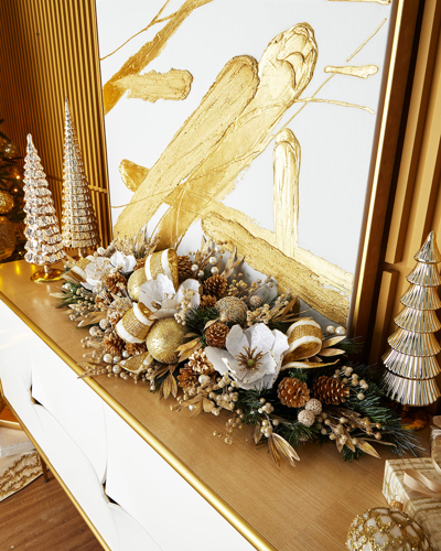 Shop Neiman Marcus 46" Gold Christmas Mantle Garland