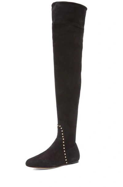 Shop Charlotte Olympia Andie Suede Boots In Onyx