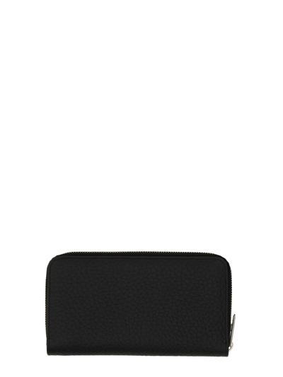Shop Orciani Soft Leather Wallet In Nero