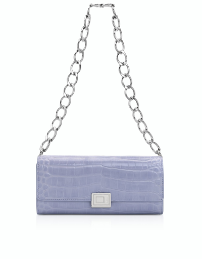 Shop A.cloud A. Cloud Designer Handbags Wrap Clutch W/chain Strap In Violet