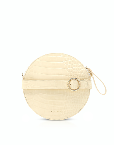 Shop A.cloud A. Cloud Designer Handbags Moon/ufo Round Bag In Vanille