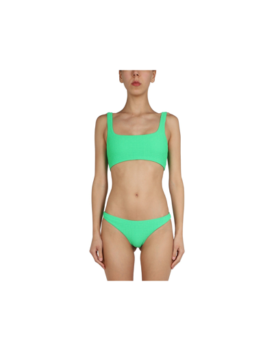 Shop Alexander Wang Swimwear Bikini Briefs With All Over Logo In Green