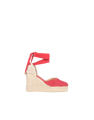 Shop Castaã±er Shoes Clear Espadrillas In Red