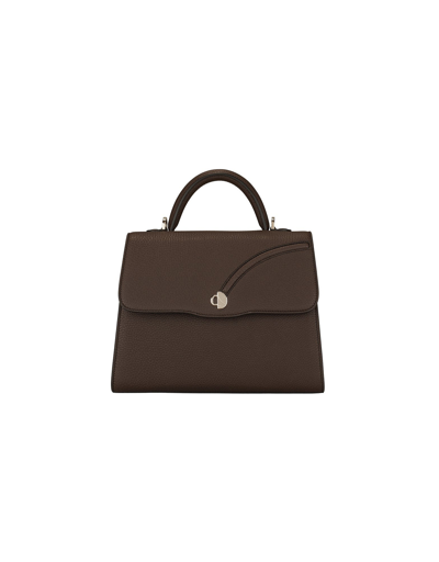 Shop Chiara Daverio Handbags Milano Brera Rainbow In Dark Brown