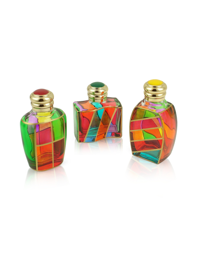 Shop Due Zeta Designer Bath Goldoni - Hand Decorated Murano Glass Enamel-capped Perfume Bottles