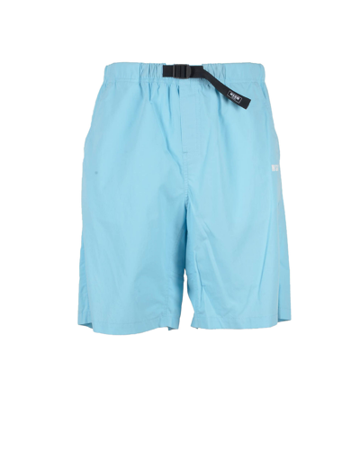 Shop Msgm Shorts Men's Sky Blue Bermuda Shorts