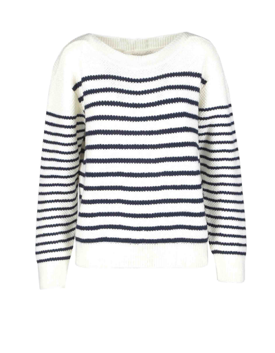 Shop Les Copains Knitwear Women's White / Blue Sweater