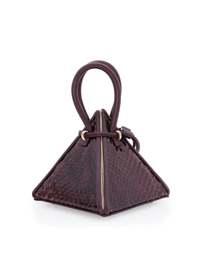 Shop Nita Suri Designer Handbags Lia Exotic Mini Bag In Bordeaux