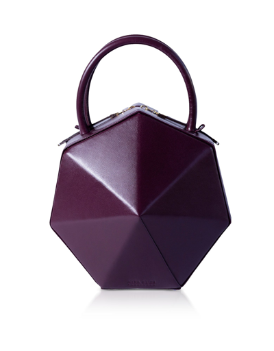 Shop Nita Suri Designer Handbags Diamond Iconic Handbag In Bordeaux