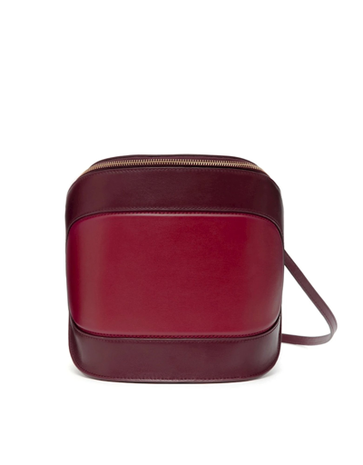 Shop Octogony Designer Handbags Puffy Classic Leather Shoulder Bag In Carmine Red