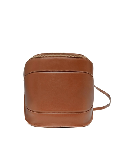 Shop Octogony Designer Handbags Puffy Classic Leather Shoulder Bag In Autumn Leaf