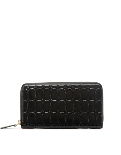 Shop Octogony Designer Wallets Iconic Big Monogram Patent Leather Wallet In Noir