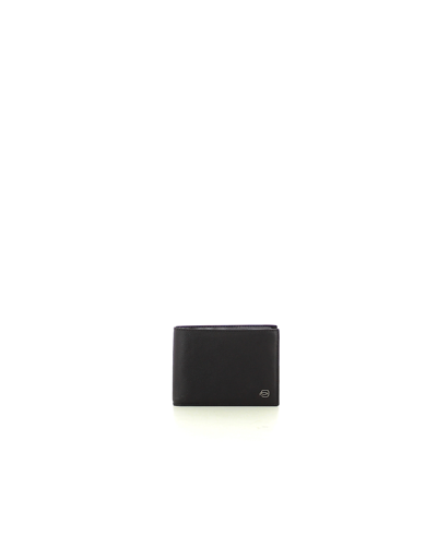 Shop Piquadro Designer Men's Bags Dark Brown Leather Wallet W/coin Pocket In Marron