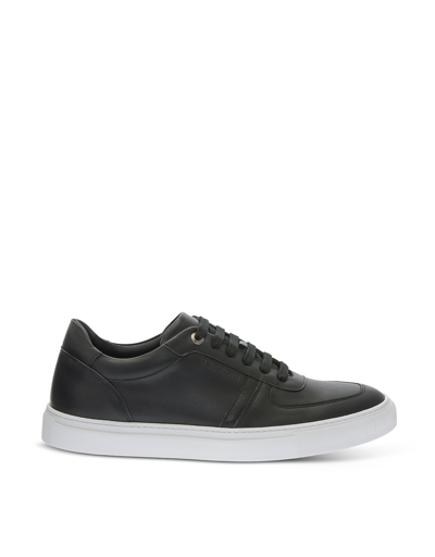 Shop A.testoni Shoes Leather Sneakers In Black