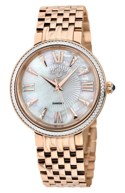 Shop Gv2 Genoa Diamond Dial Bracelet Watch, 37mm In Rose Gold
