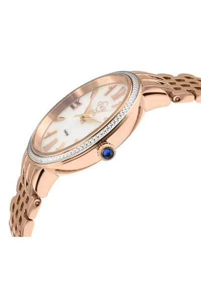 Shop Gv2 Genoa Diamond Dial Bracelet Watch, 37mm In Rose Gold