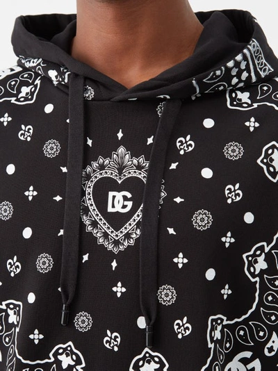 Dolce & Gabbana Logo Bandana Print Hoodie In Black