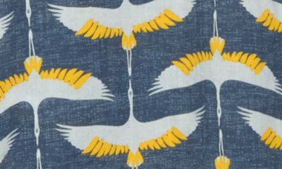Original Penguin Bird Print Poplin Short Sleeve Shirt In Bering Sea