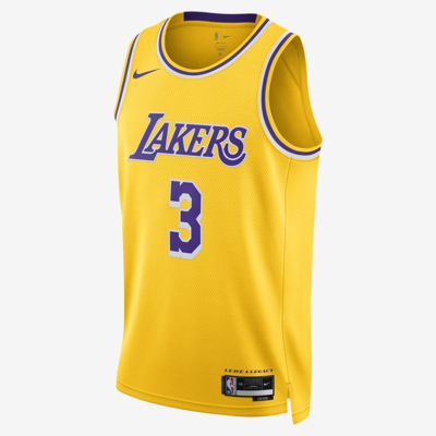 Shop Nike Los Angeles Lakers Icon Edition 2022/23  Men's Dri-fit Nba Swingman Jersey In Yellow