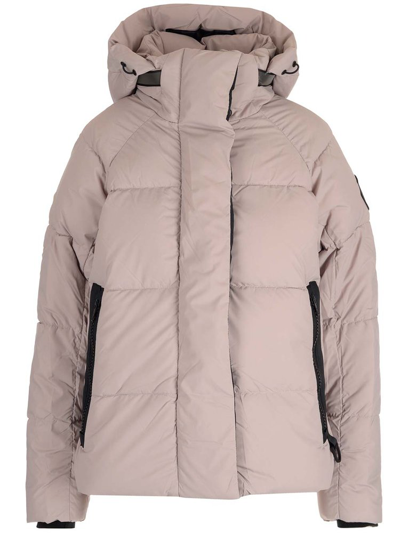 Shop Canada Goose Logo Patch Padded Jacket In Pink