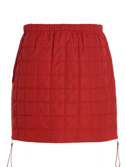 Shop Max Mara Kim Padded Drawstring Skirt In Red