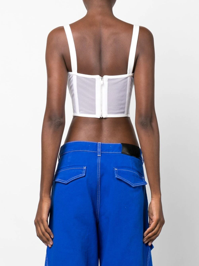 Shop Dion Lee Graphic-print Corset Top In White