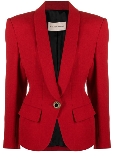 Shop Alexandre Vauthier Single-breasted Wool Blazer In Red