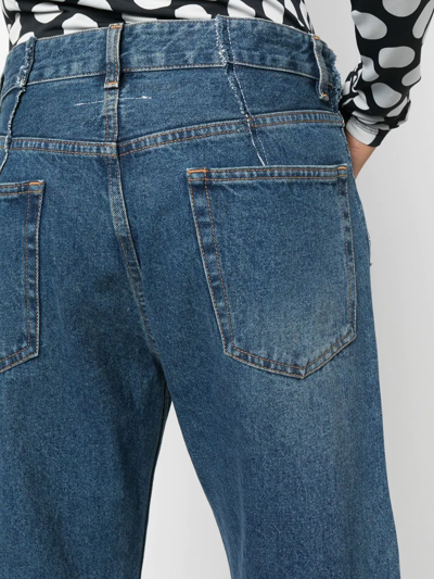 Shop Mm6 Maison Margiela High-waisted Wide-leg Jeans In Blue
