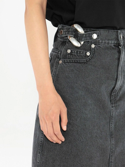 Shop Jw Anderson Chain-link Detail Denim Skirt In Black