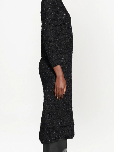 Shop Balenciaga Metallic-woven Wool Midi Dress In Black