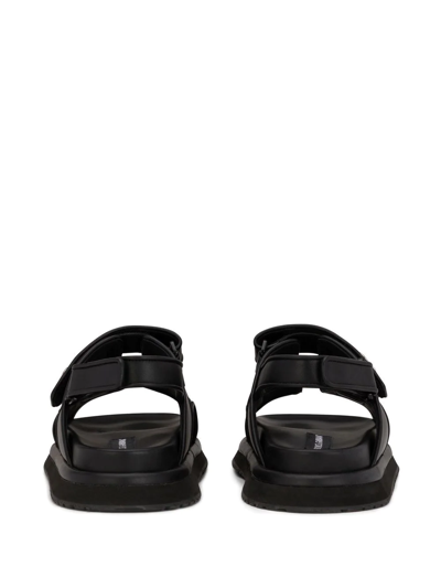 Shop Dolce & Gabbana Logo-plaque Leather Sandals In Black