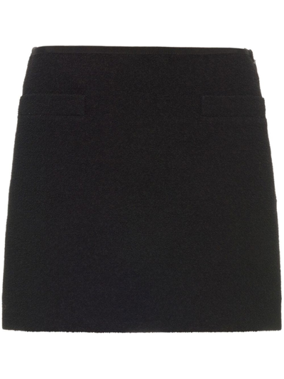 Shop Miu Miu Bouclé Tweed Mini Skirt In Schwarz
