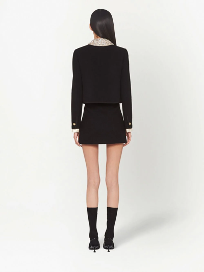 Shop Miu Miu Bouclé Tweed Mini Skirt In Schwarz