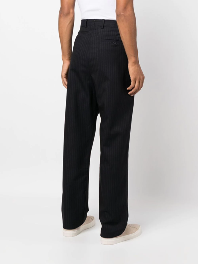 Shop Closed Straight-leg Pinstripe Trousers In Blue