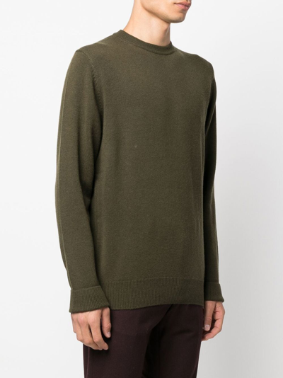 Aspesi Crew Neck Knitted Sweater In Green