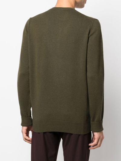 Aspesi Crew Neck Knitted Sweater In Green