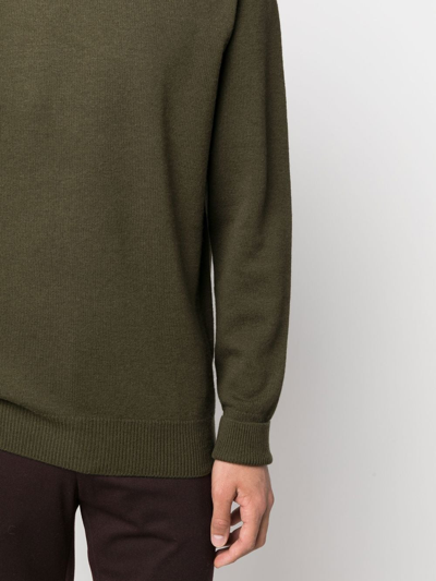 Aspesi Crew Neck Knitted Sweater In Green