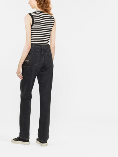 Shop Closed Briston High-waisted Straight-leg Jeans In Grey