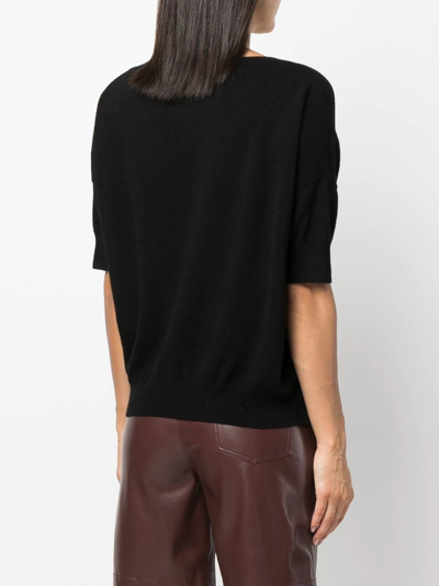 Shop Aeron Knitted Ruched V-neck Top In Schwarz